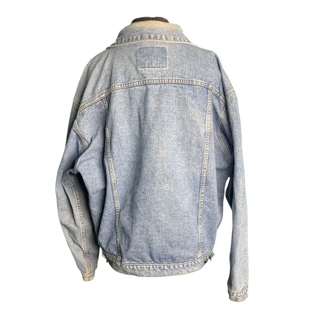 Vintage Arizona Jean Co Blue Jean Denim‎ Trucker Jacket Stonewash Mens Size XLg - Picture 2 of 10